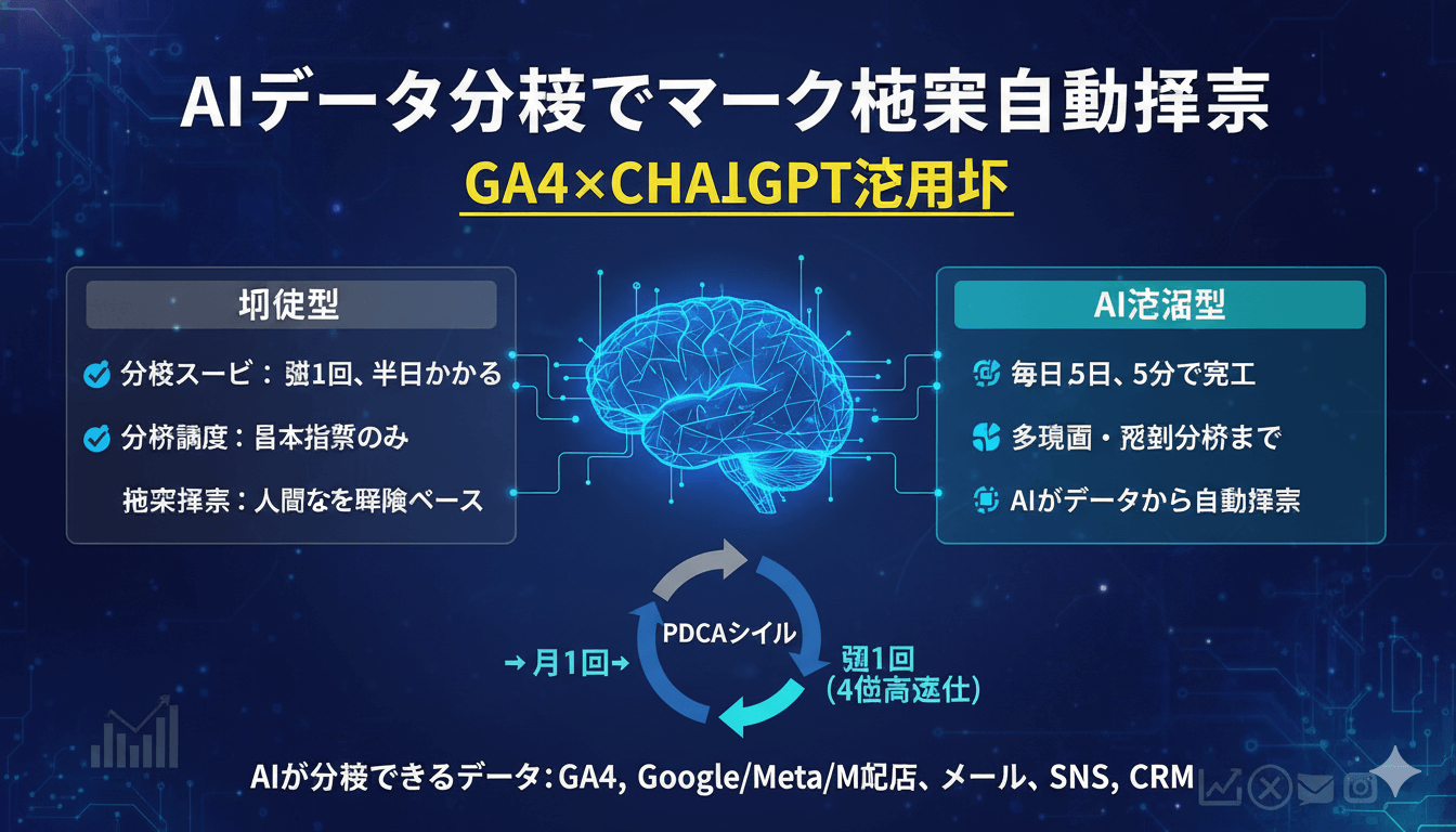 AIデータ分析でマーケ施策自動提案|GA4×ChatGPT活用術